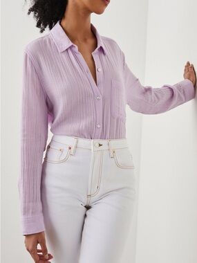Rails Ellis Gauzy Organic Cotton Shirt in Orchid